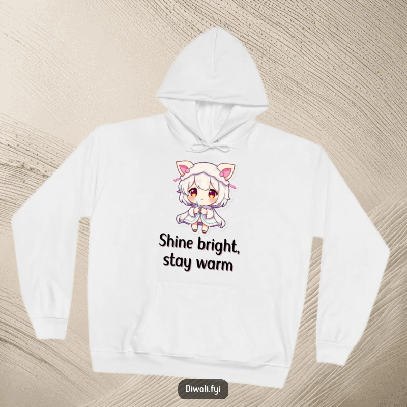 Funny Sparkler Character Hoodie: Comfortable hoodie featuring a character with glowing decorations and a sparkler. Great funny gift.
