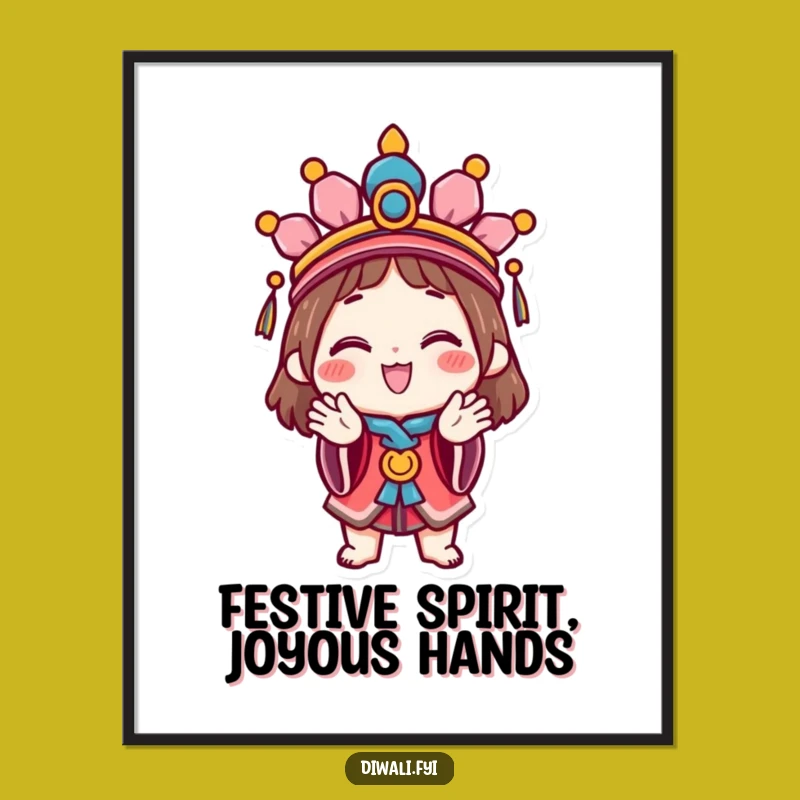 Free Printable Wall Art: Happy Character's Festive Clap - Funny Downloadable Decor