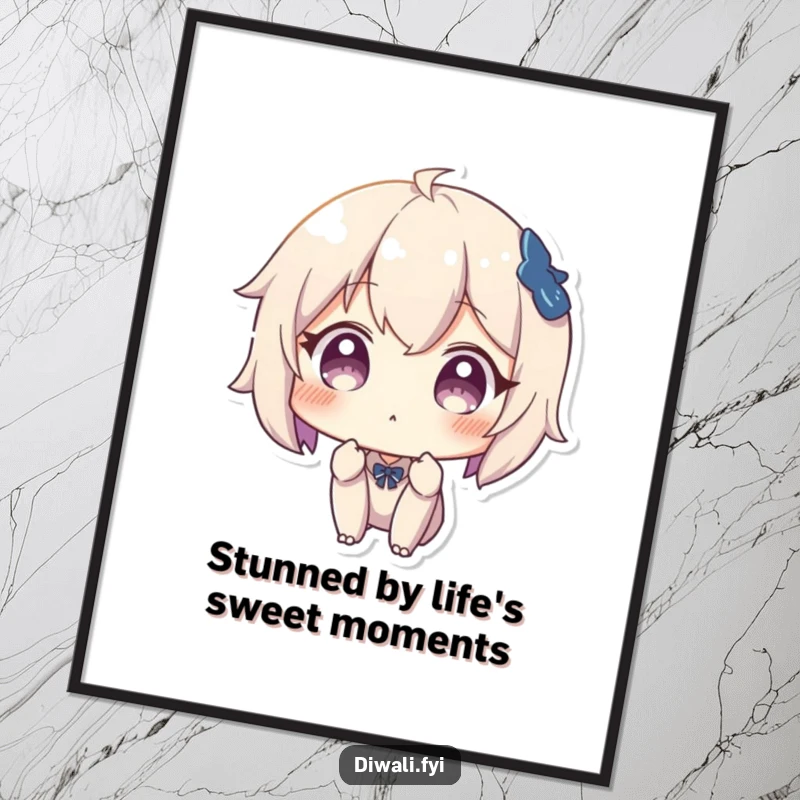 Funny Free Printable Wall Art of a character with an exaggerated surprised expression, gazing wide-eyed, perfect for adding a humorous focal point.