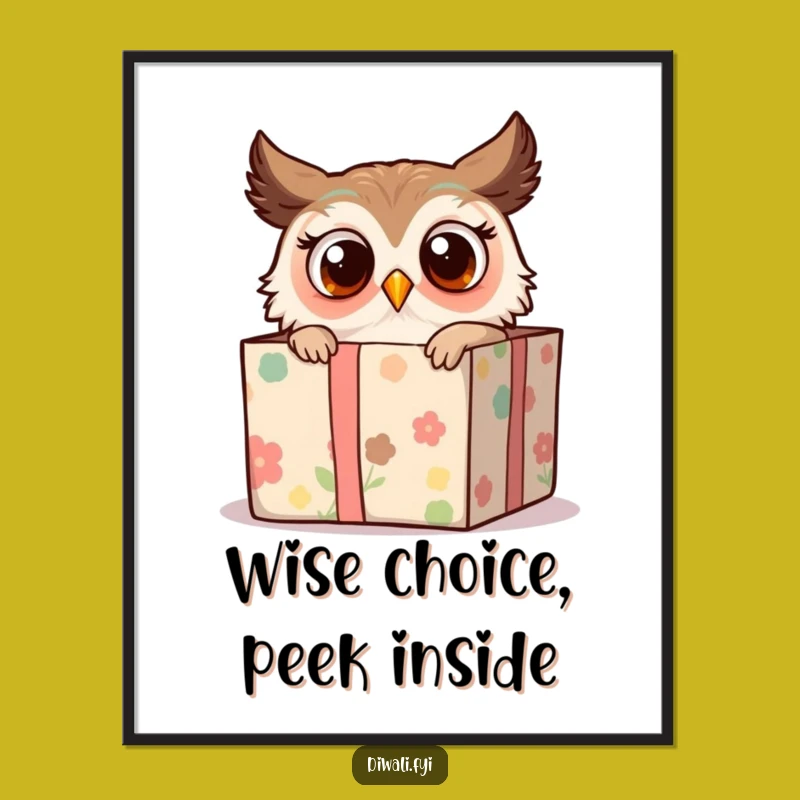 Funny Free Printable Owl Art: Surprise Peek Downloadable Home Decor