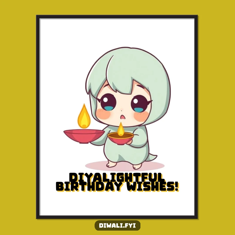 Funny Free Printable Wall Art: Surprised Diya Holder, Quirky Downloadable Decor