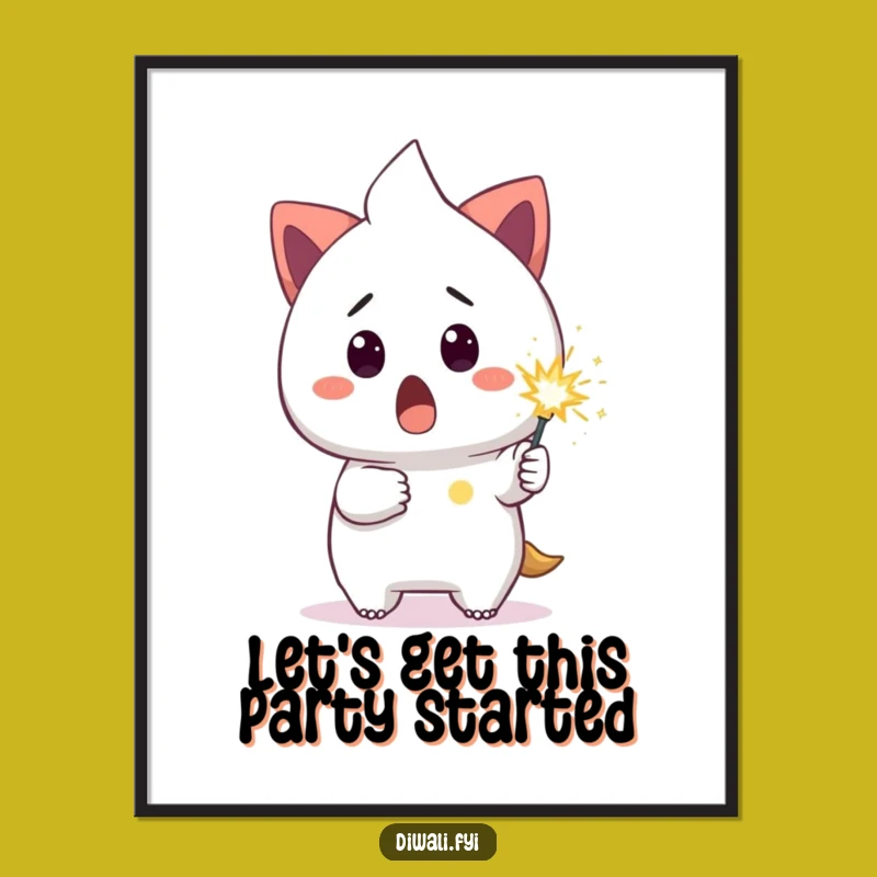 Funny Free Printable Wall Art: Surprised Sparkler Character, Downloadable Decor