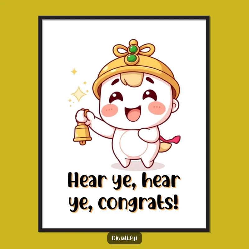 Free Printable Wall Art: Funny Bell Character, Sparks Flying Joy, Downloadable Humorous Decor