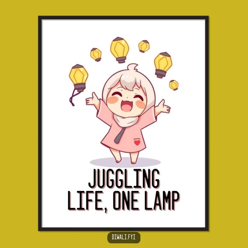 Funny Free Printable Juggling Lamps Wall Art: Delightful Glow Downloadable Decor