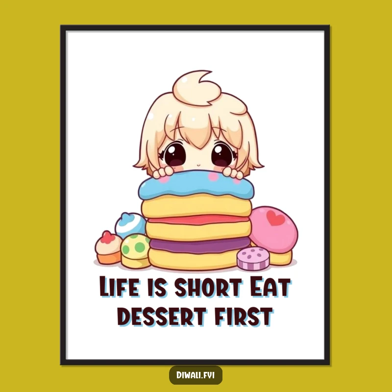 Funny Free Printable Wall Art: Surprised Sweets Character, Quirky Downloadable Decor!