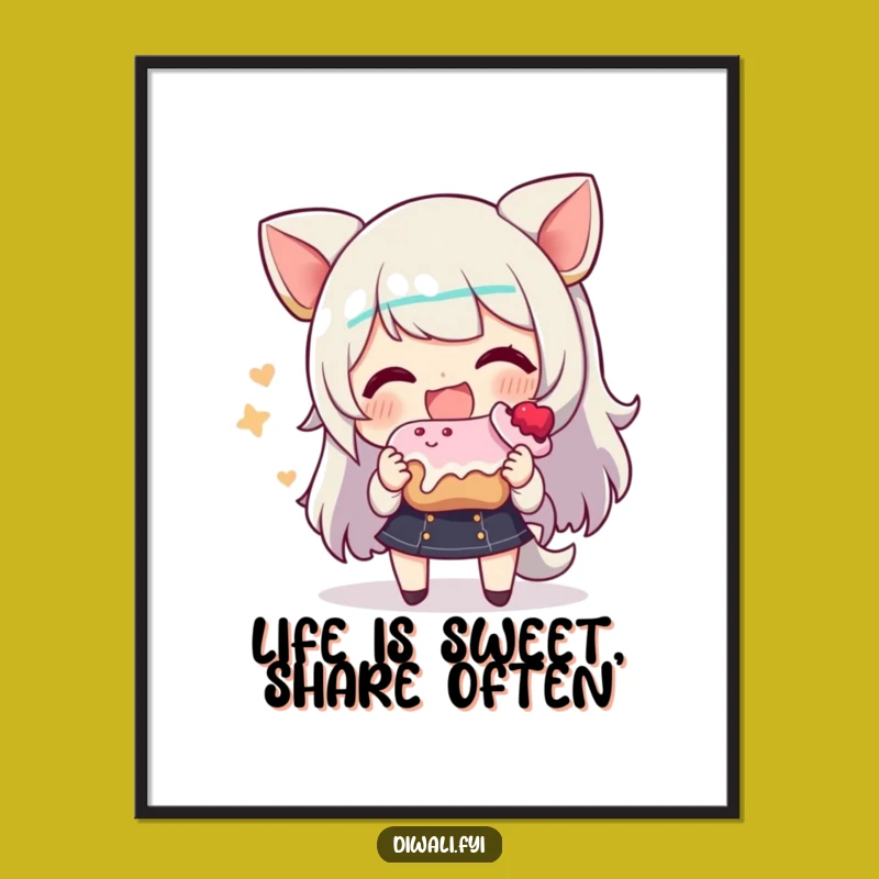 Whimsical Free Printable Wall Art: Sweet Treat Sharing, Fun Downloadable Art