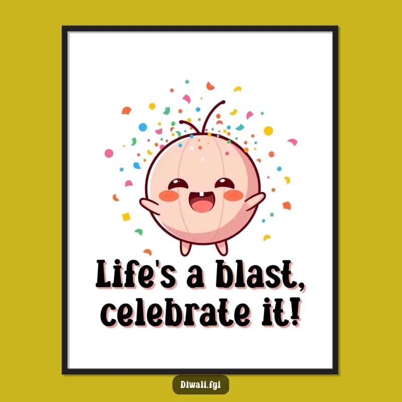 Free Printable Wall Art: Funny Exploding Firecracker Character Decor Instant Download