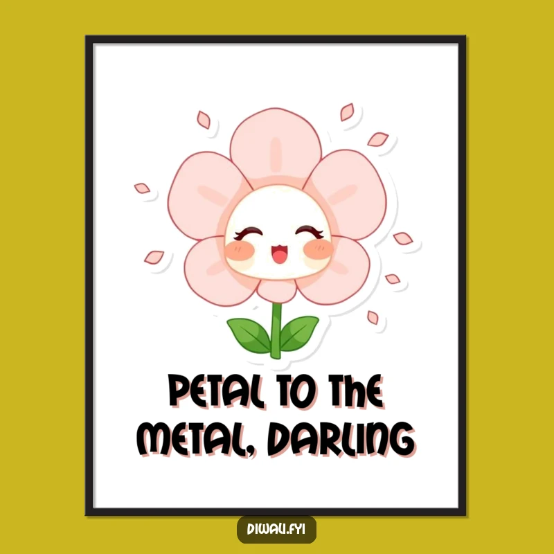 Funny Free Printable Wall Art: Joyful Flower Showers Petals - Downloadable Decor