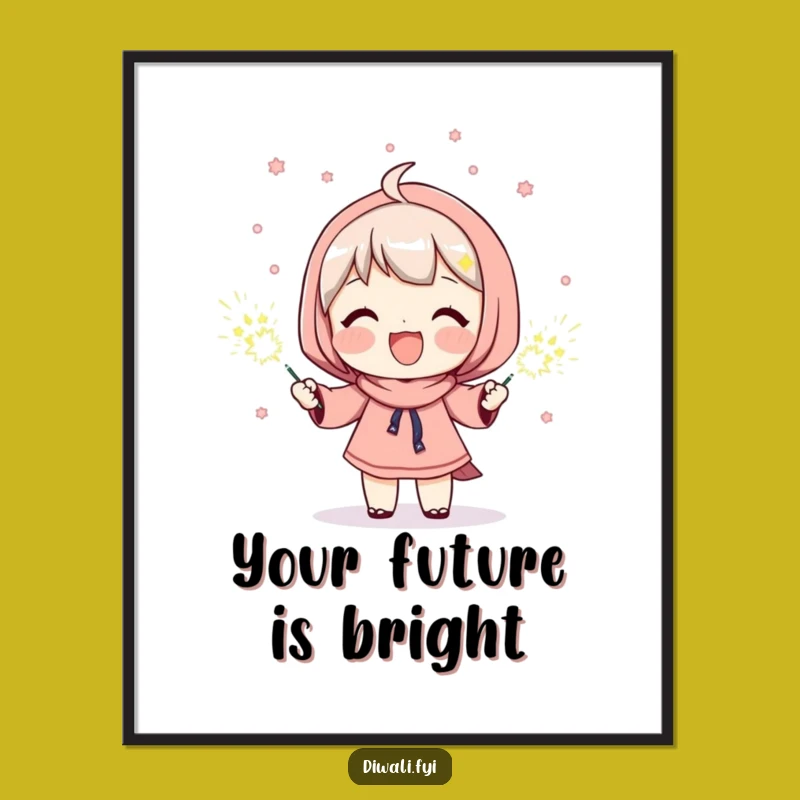 Sparkling Free Printable Wall Art: Happy Sparkler Character Downloadable Decor