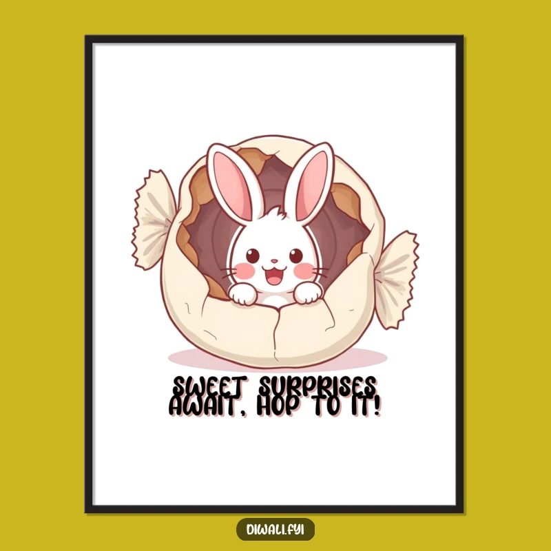 Funny Free Printable Wall Art: Bunny's Sweet Surprise Downloadable Art Gift