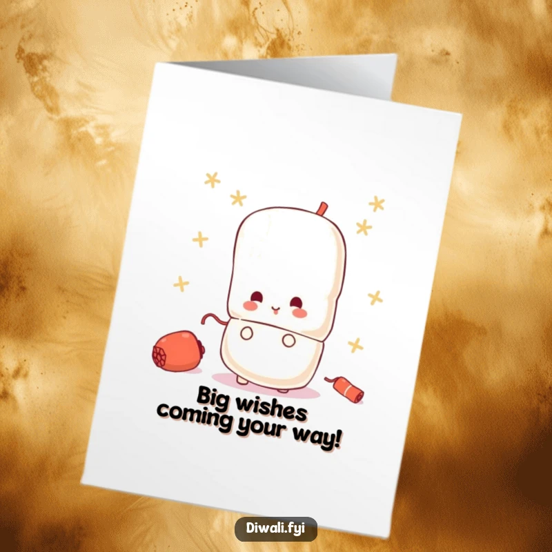 Free Printable Birthday Card: A small, curious firecracker character playfully peeks from behind a larger one, ready for birthday fun.