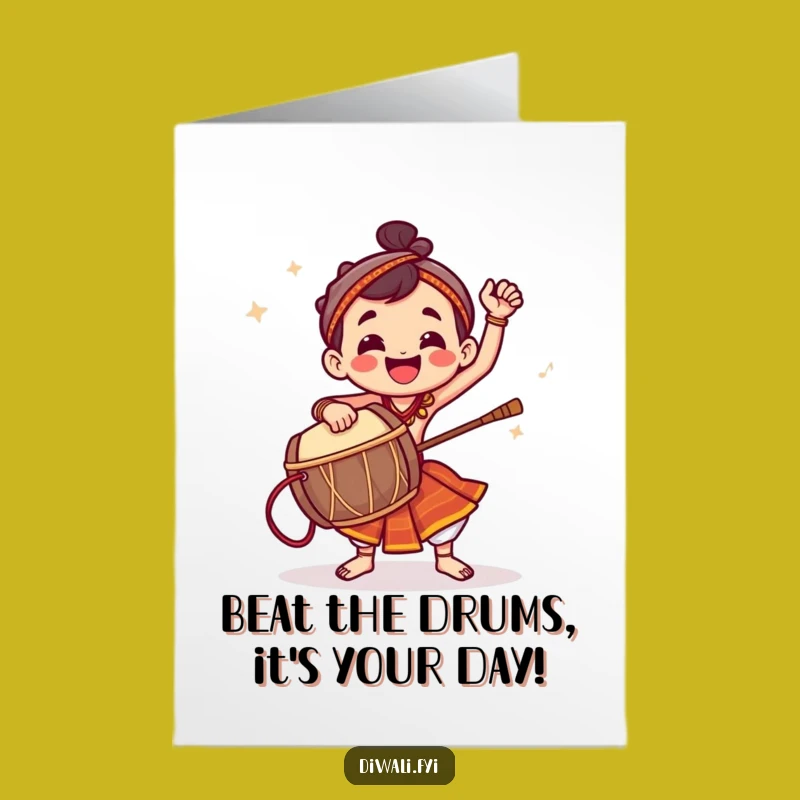 Free Printable Birthday Card: Dhol Drum Beat, Hilarious Downloadable Party Starter