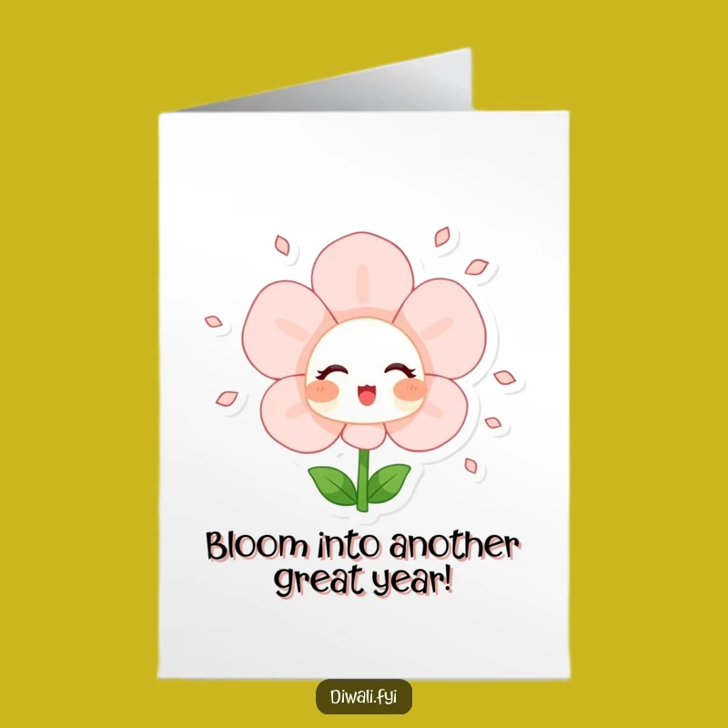 Free Printable Birthday Card: Flower Showers Petals - Joyful Funny Downloadable Gift