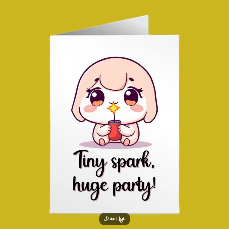 Free Printable Birthday Card: Kawaii Firecracker Character, A Spark of Funny Downloadable Gift