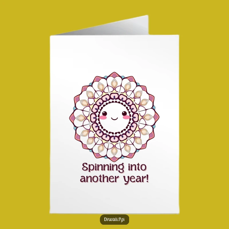 Free Printable Birthday Card: Smiling Rangoli, Swirling Fun, Joyful Downloadable Gift