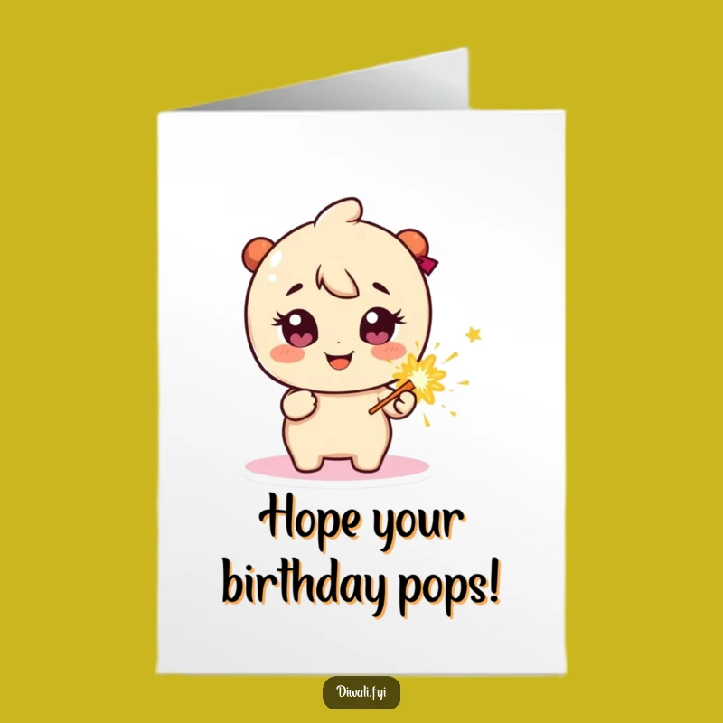 Free Printable Birthday Card: Sparkly Firecracker Character - Explosive Fun Gift
