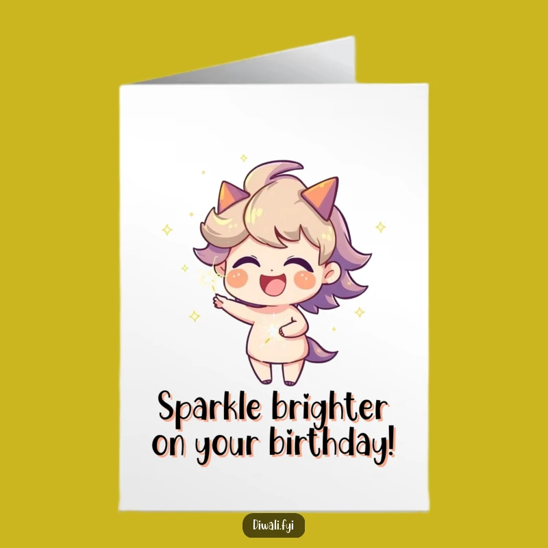 Free Printable Sparkler Card: Joyful Fiery Aura Birthday Downloadable Gift