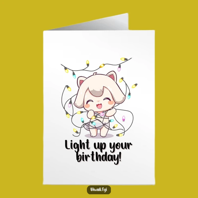 Free Printable Tangled Lights Card: Funny Birthday Downloadable Gift for Holidays!