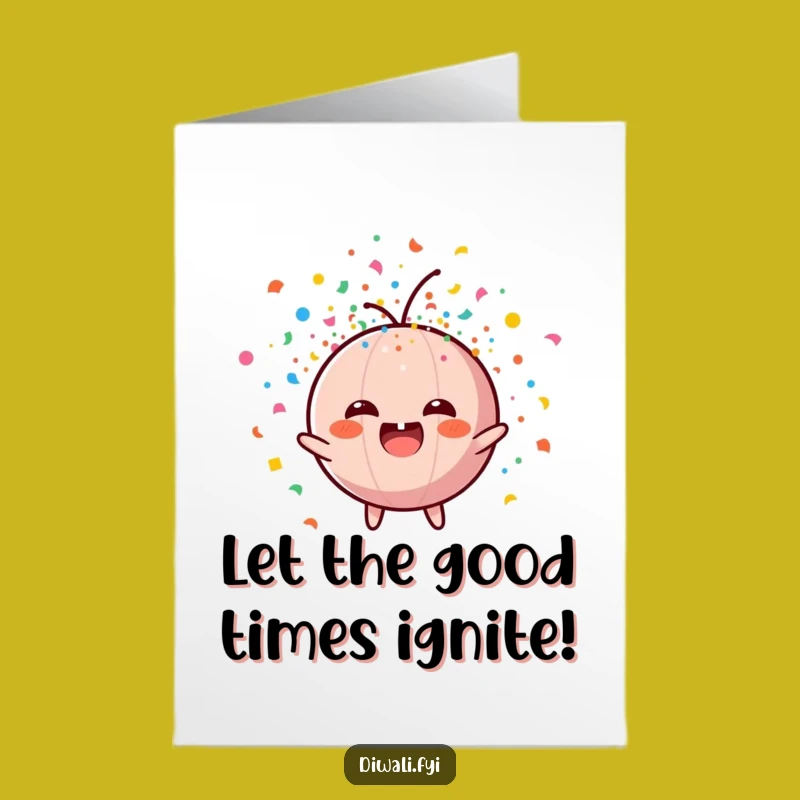 Free Printable Birthday Card: Funny Exploding Firecracker Character Instant Download
