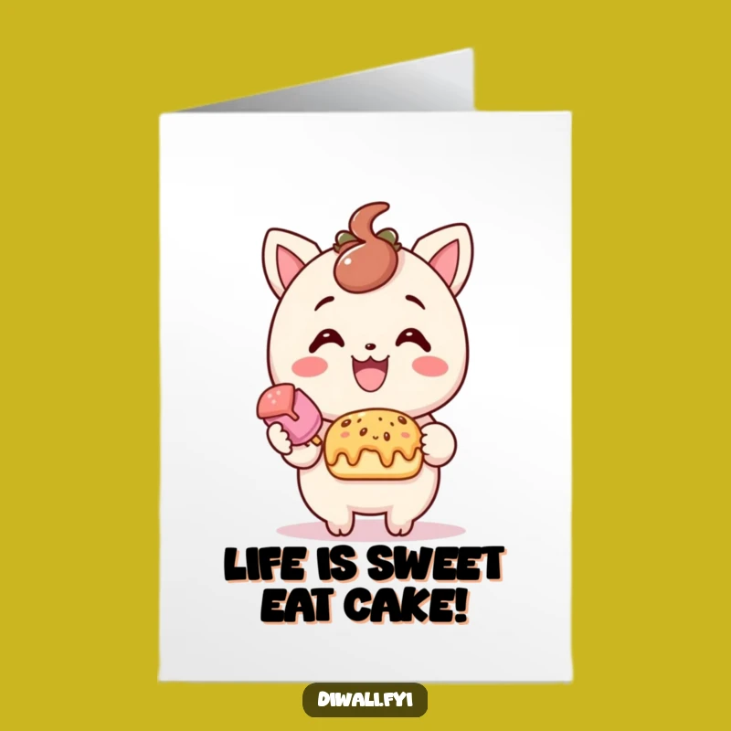 Free Printable Birthday Card - Sweet Treat Character Downloadable Funny Gift with Smile