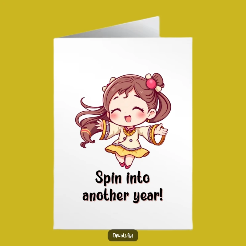 Free Printable Birthday Card: Twirling Bangle Character, Hilarious Downloadable Gift for Fun Celebration