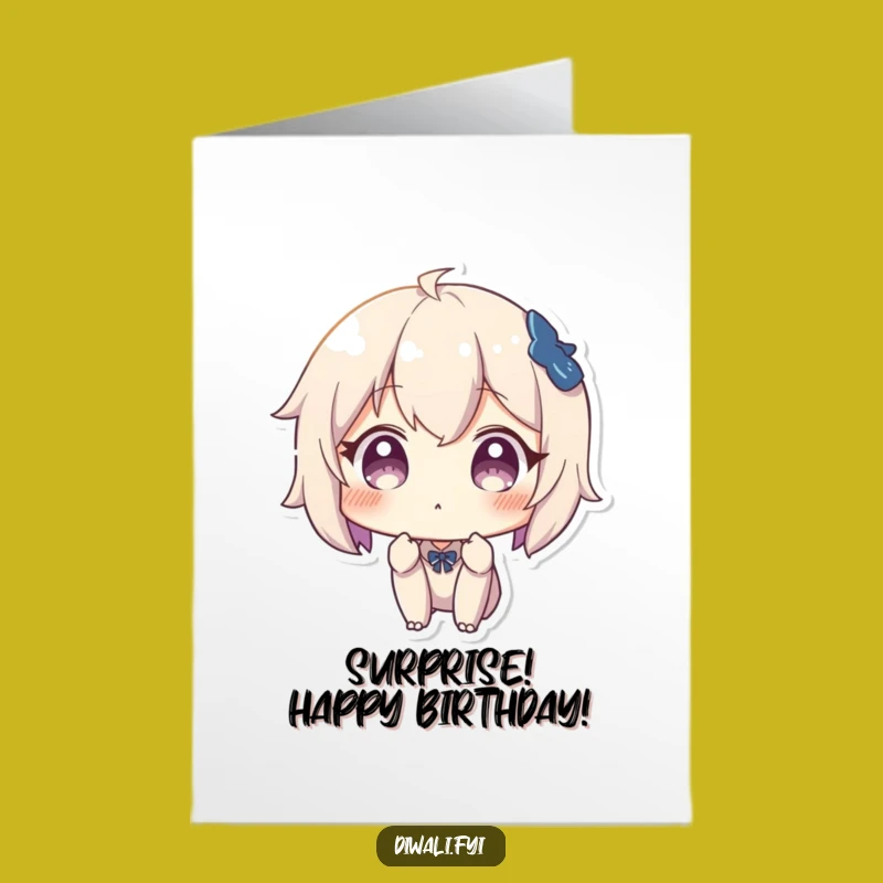 Free Printable Birthday Card: Surprised Character Funny Downloadable Gift