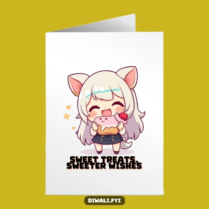 Sweet Free Printable Birthday Card: Sharing Treat Character, Funny Downloadable Gift