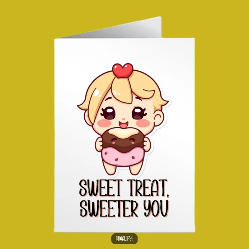 Free Printable Birthday Card: Funny Treat Character Delivering Smiles, Perfect DIY Downloadable Gift