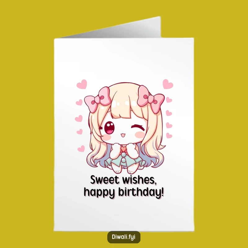 Free Printable Birthday Card: Sweets Offering Character Funny Downloadable Gift