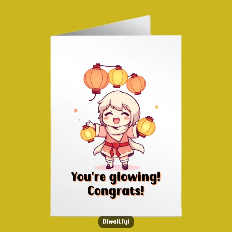 Congrats Free Printable Card: Juggling Lanterns, Unique Downloadable Gift!