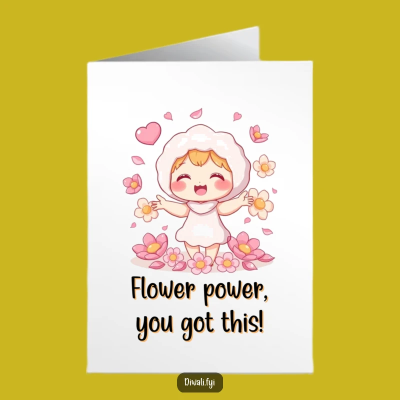 Free Printable Congrats Card - Giggling Petal Juggler Character Downloadable Celebration Gift
