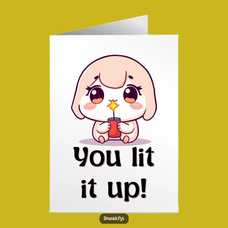 Free Printable Congrats Card: Kawaii Firecracker Character for a Blast of Celebration