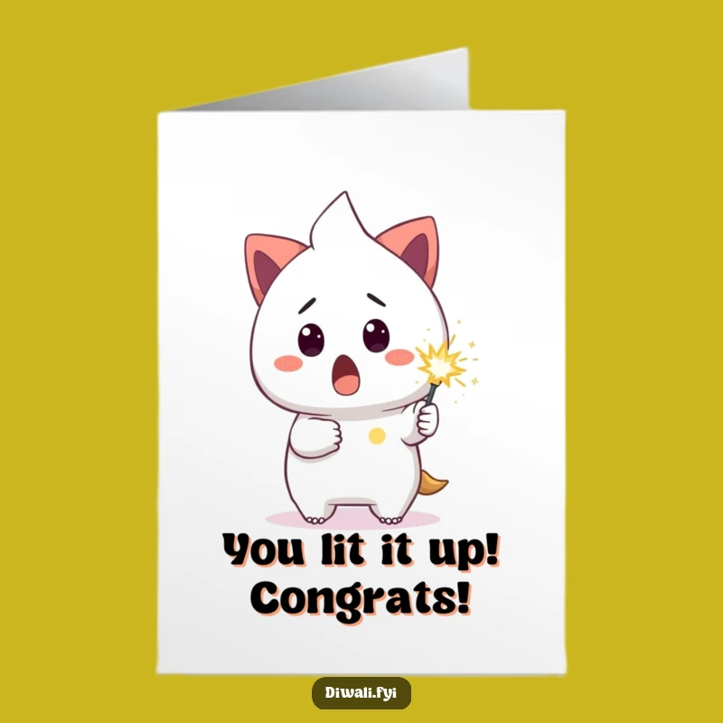 Free Printable Congrats Card: Surprised Sparkler Character, Funny Downloadable Gift