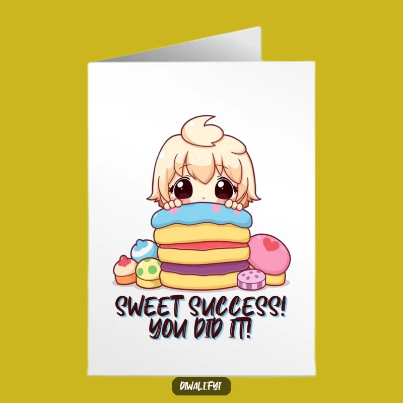 Free Printable Congrats Card: Surprised Sweets Character, Hilarious Downloadable Gift Idea!