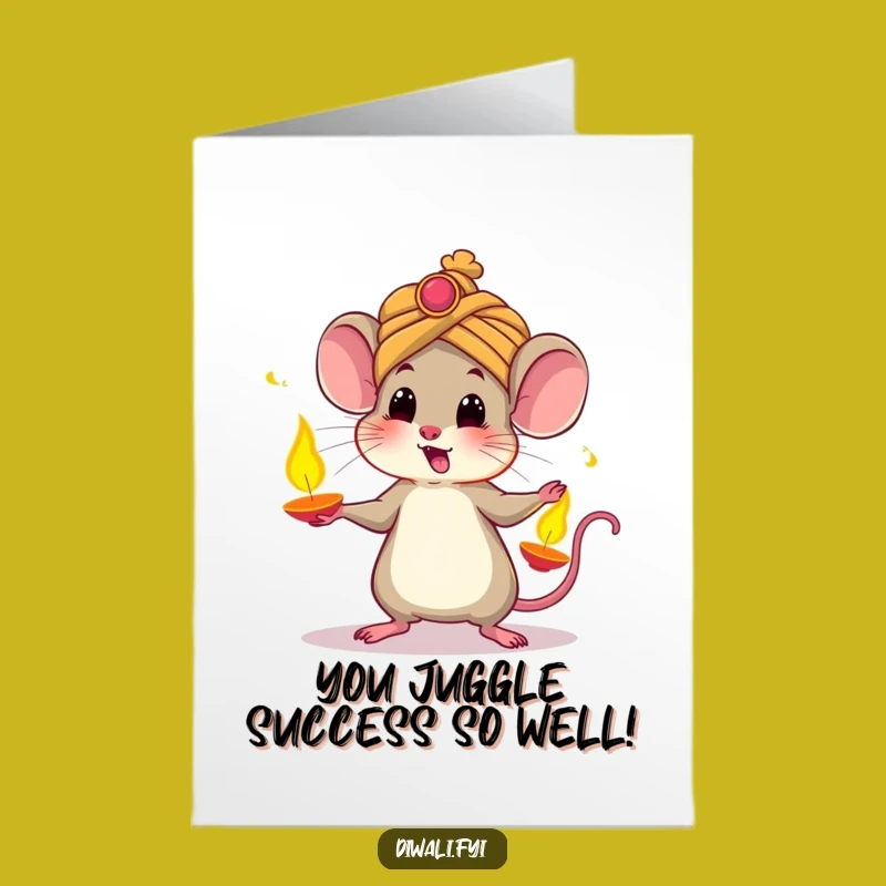 Free Printable Mouse Congratulatory Card: Juggling Joyful DIY Downloadable Gift