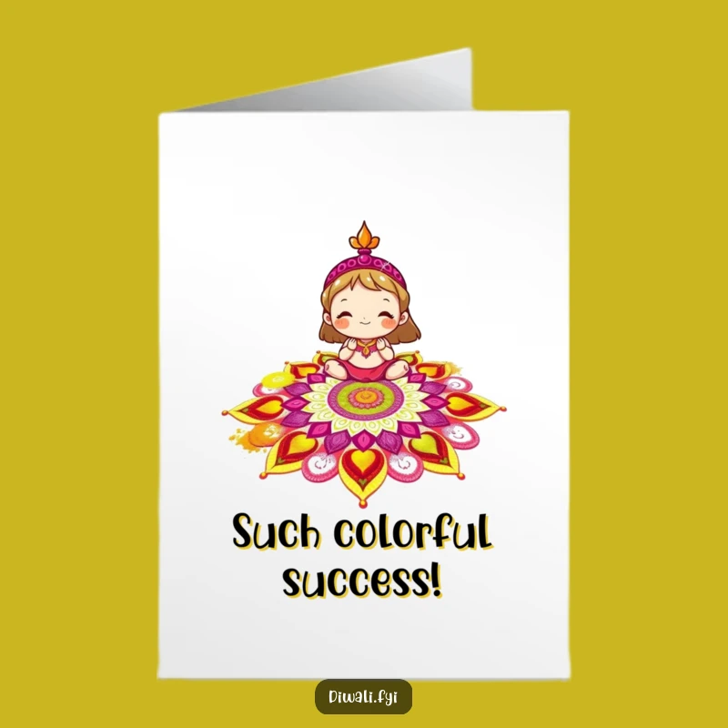 Free Printable Rangoli Decorator Congrats Card: Colorful Pattern for Success