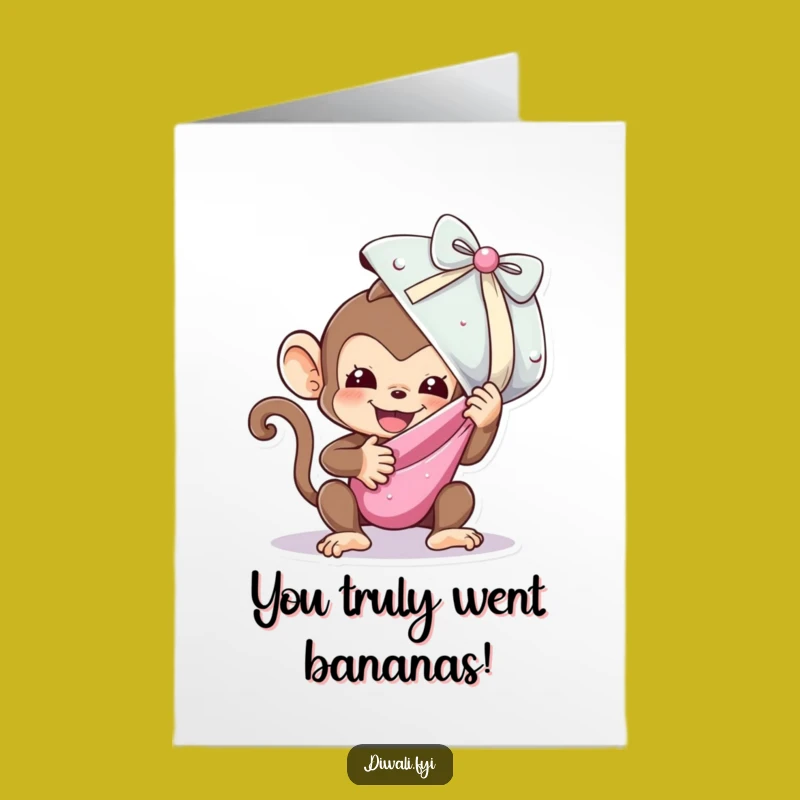 Joyful Free Printable Congrats Card: Monkey's Sweet Surprise Downloadable Gift
