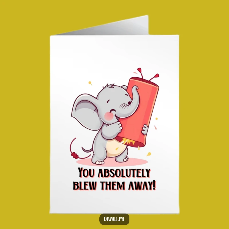 Hilarious Free Printable Congrats Card: Elephant vs. Firecracker Downloadable Gift