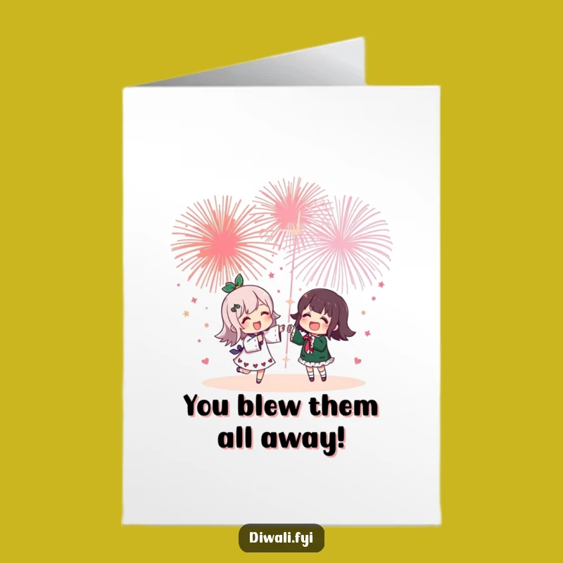 Free Printable Congrats Card: Cheerful Character Fireworks Friend Downloadable Gift