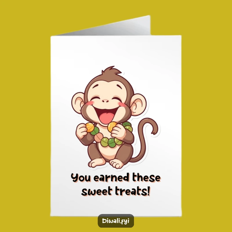 Free Printable Monkey Congratulatory Card: Sweet Victory Downloadable Gift
