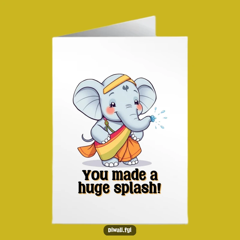 Free Printable Elephant Congratulatory Card: Joyful Spray Downloadable Gift
