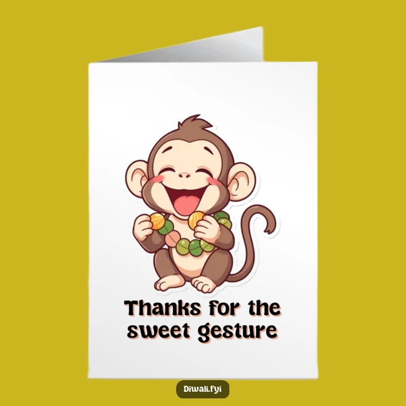 Free Printable Monkey Thank You Card: Sweet Gratitude Downloadable Gift