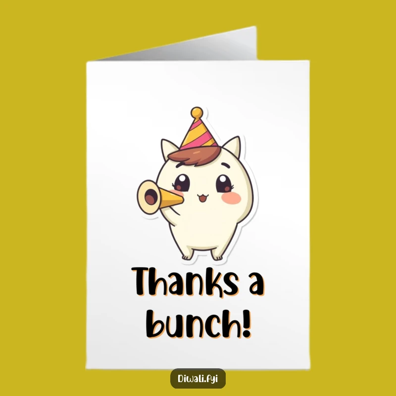 Free Printable Party Horn Card: Humorous Thanks Downloadable Gift for Joy!