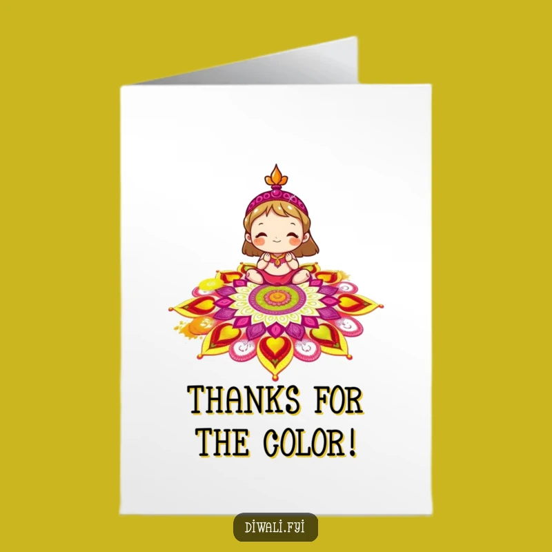 Free Printable Rangoli Decorator Thank You Card: Colorful Artful Gratitude