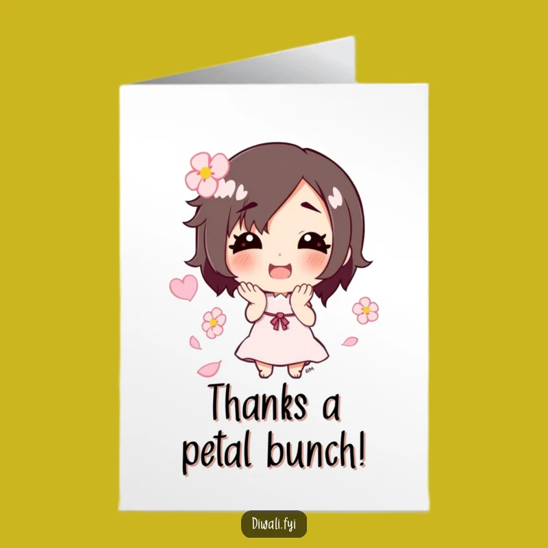 Free Printable Thank You Card: Petal Tossing Character, Funny Downloadable Gift of Gratitude