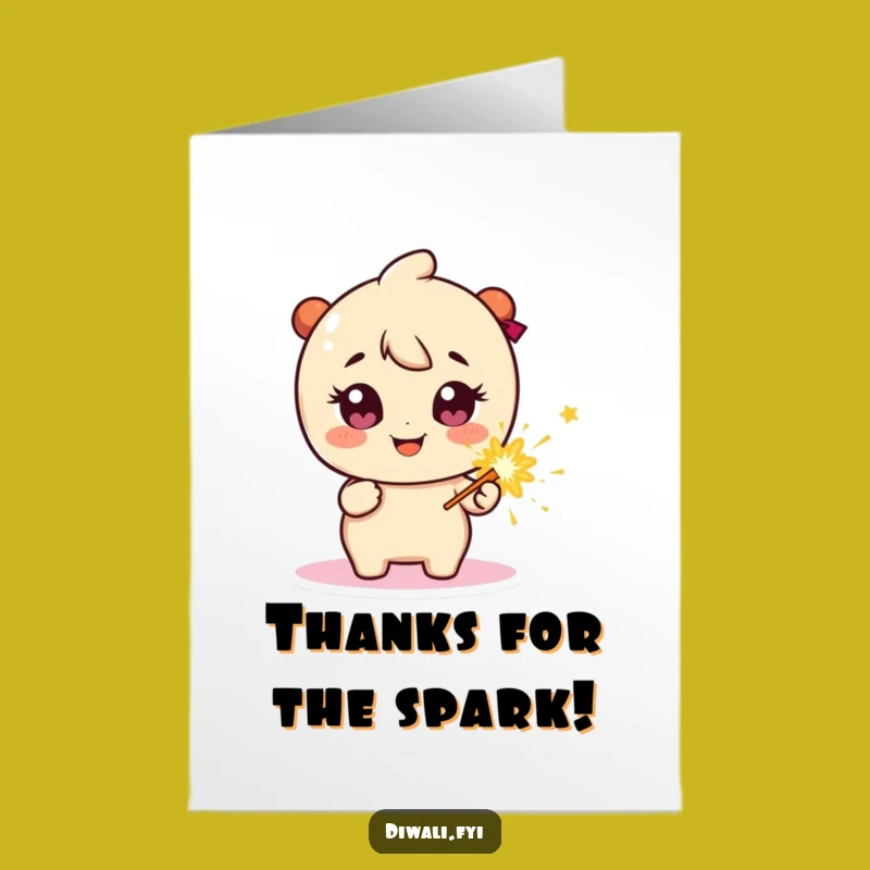 Free Printable Thank You Card: Sparkly Firecracker Character - Grateful Gift