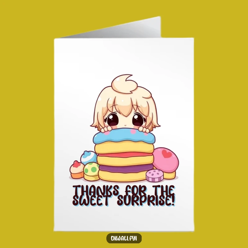 Free Printable Thank You Card: Sweets Surprise Character, Unique Downloadable Gift!