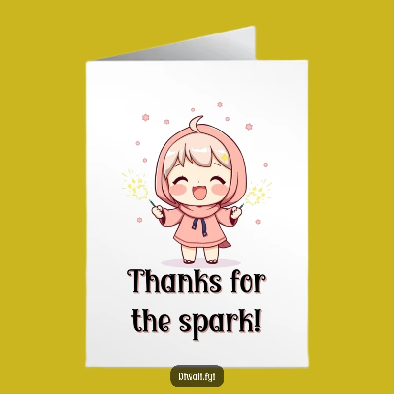 Funny Free Printable Thank You Card: Happy Sparkler Character Downloadable Gratitude