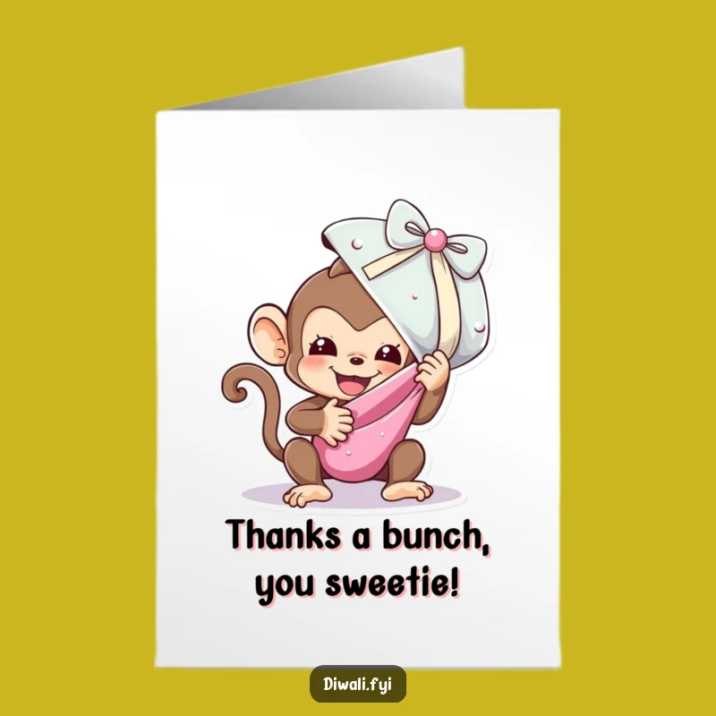 Joyful Free Printable Thank You Card: Monkey's Sweet Surprise Downloadable Gift
