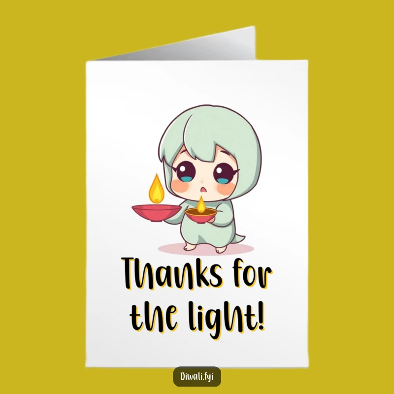 Free Printable Thank You Card: Surprised Diya Holder, Downloadable Humorous Gift